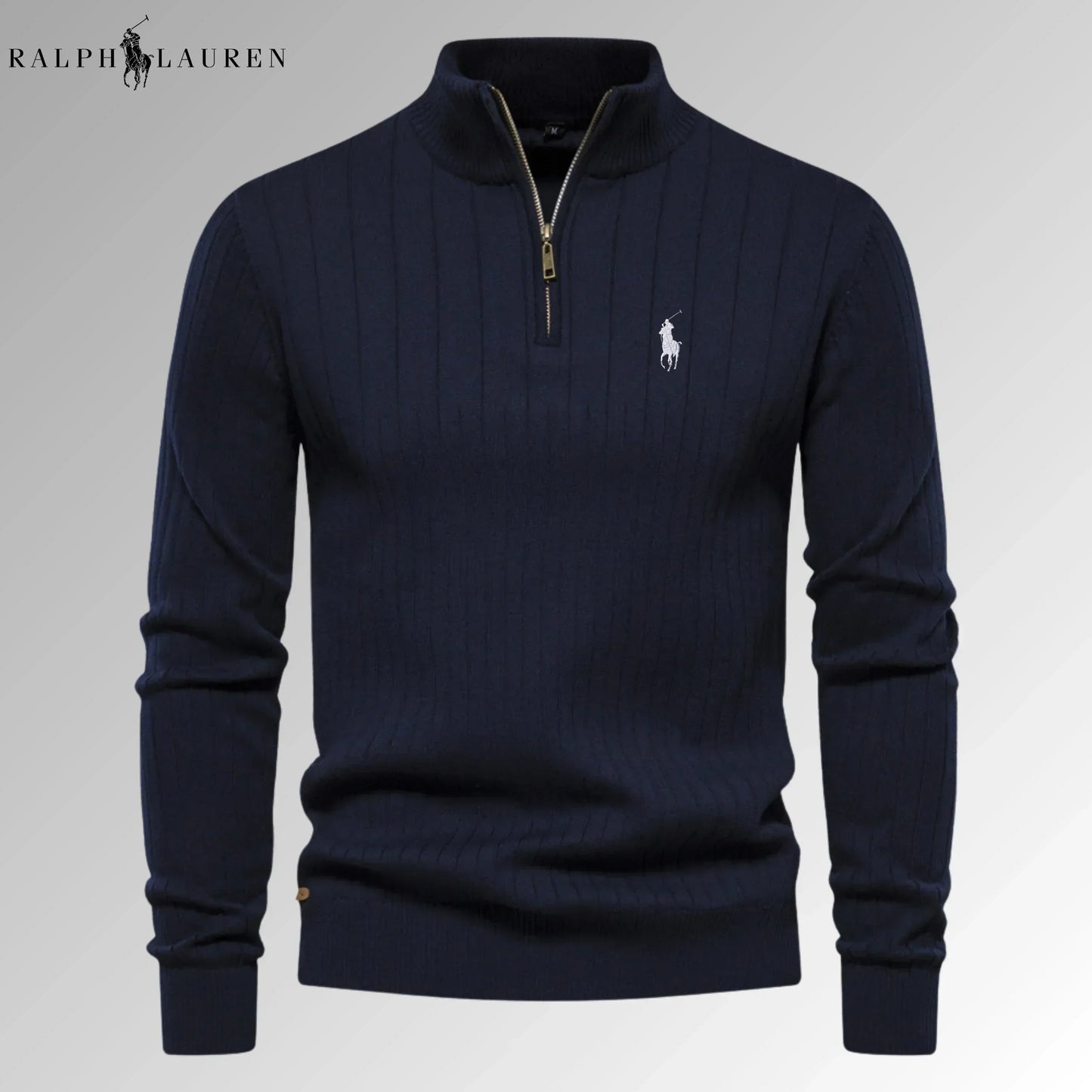 Quarter-Zip Ribbed Jumper