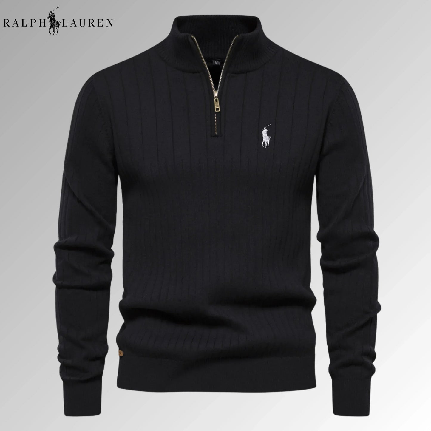 Quarter-Zip Ribbed Jumper