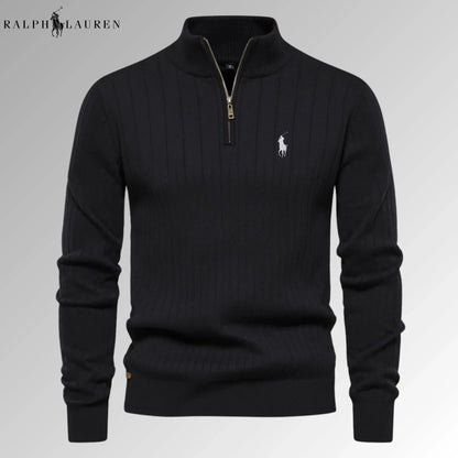 Quarter-Zip Ribbed Jumper