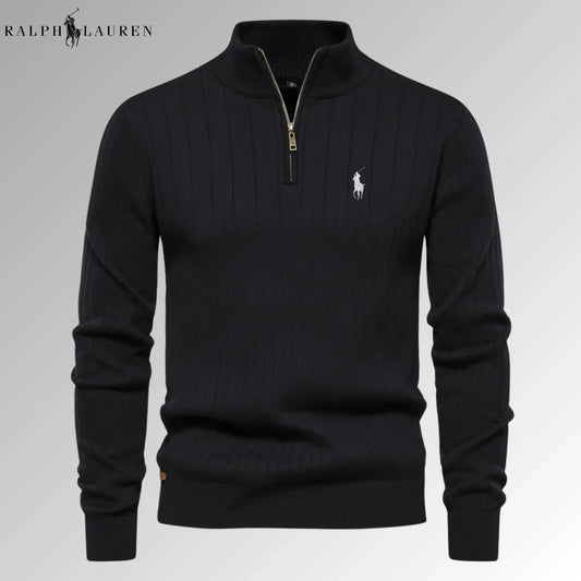 Quarter-Zip Ribbed Jumper