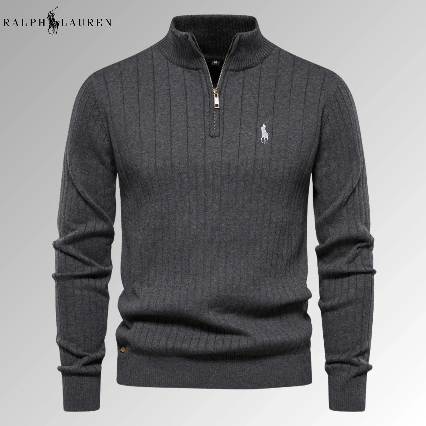 Quarter-Zip Ribbed Jumper