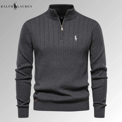 Quarter-Zip Ribbed Jumper