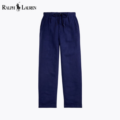RL Lateef Relaxed Fit Pleated Linen Pant