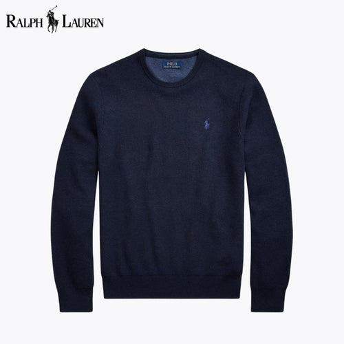 RL Mesh-Knit Cotton Crewneck Sweater