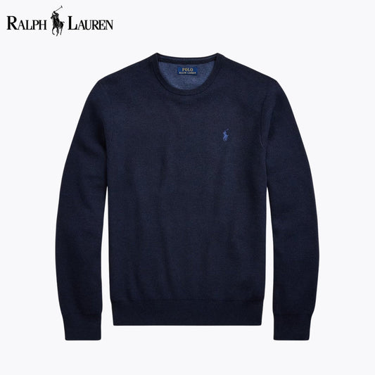 RL Mesh-Knit Cotton Crewneck Sweater