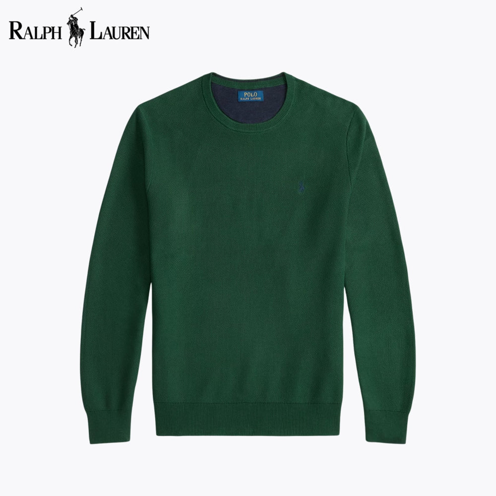 RL Mesh-Knit Cotton Crewneck Sweater