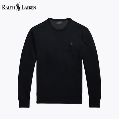RL Mesh-Knit Cotton Crewneck Sweater